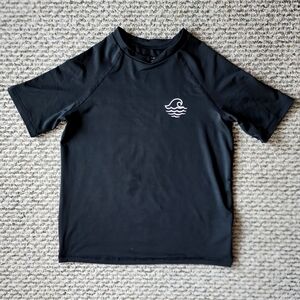 Black Short Sleeve Black Rash Guard Shirt